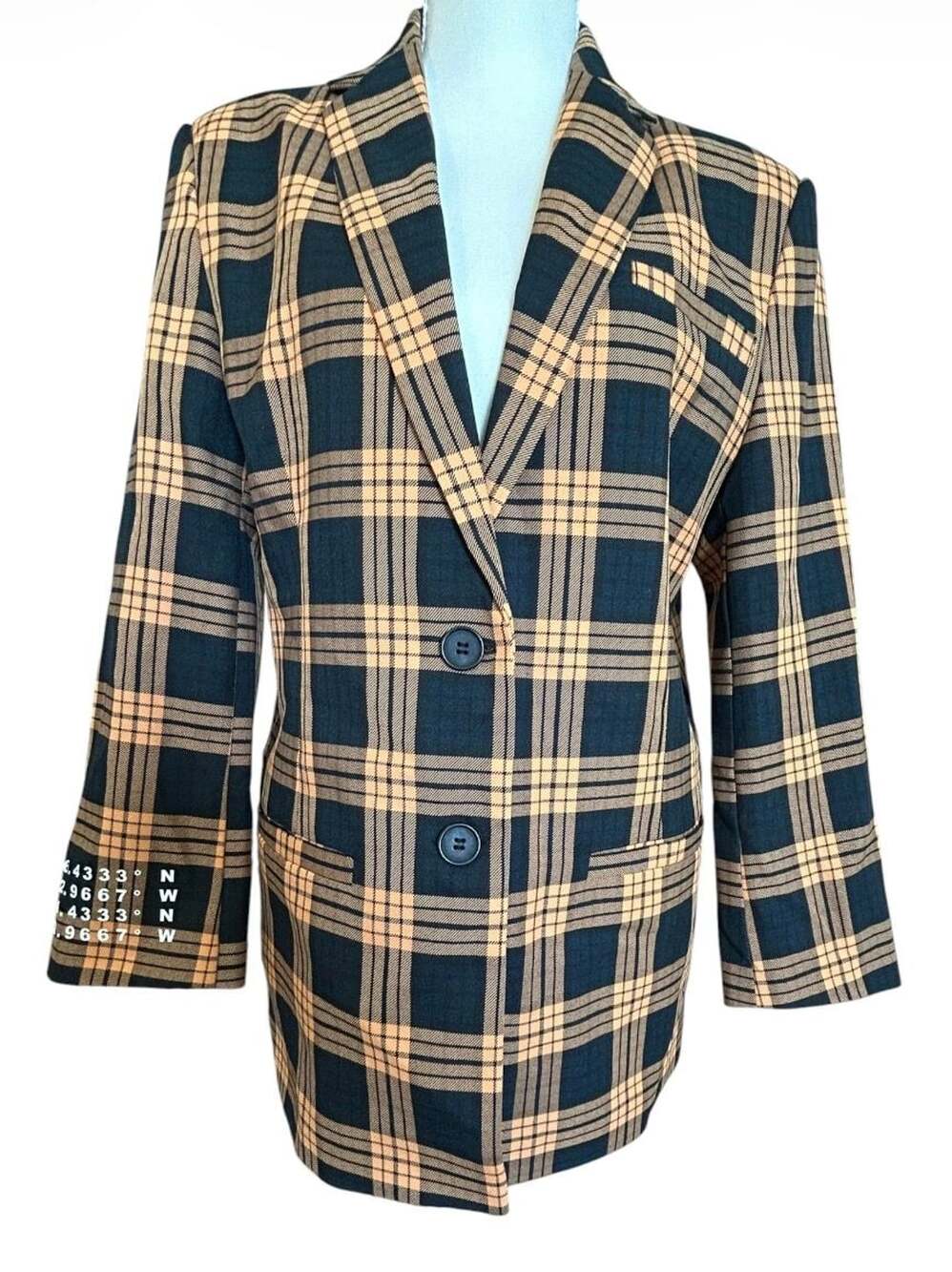 Collusion check blazer with print. Size 4